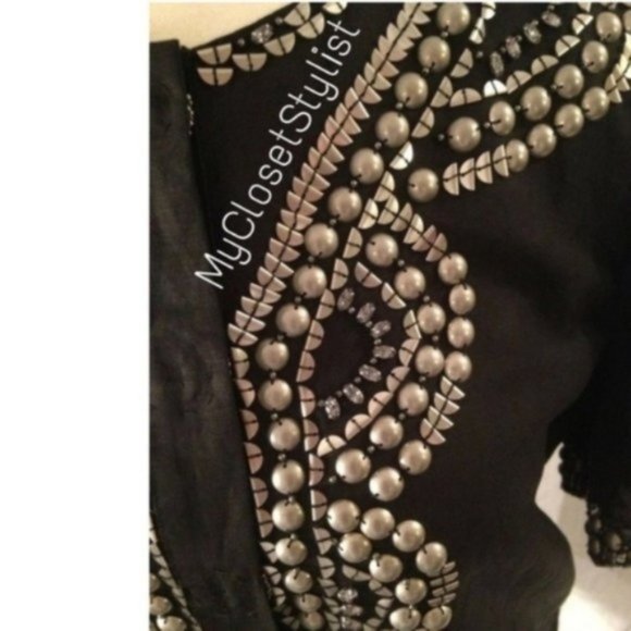 Elie Tahari STUDDED NWT $358 Black Top! RARE XS-S - Picture 3 of 4